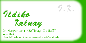 ildiko kalnay business card